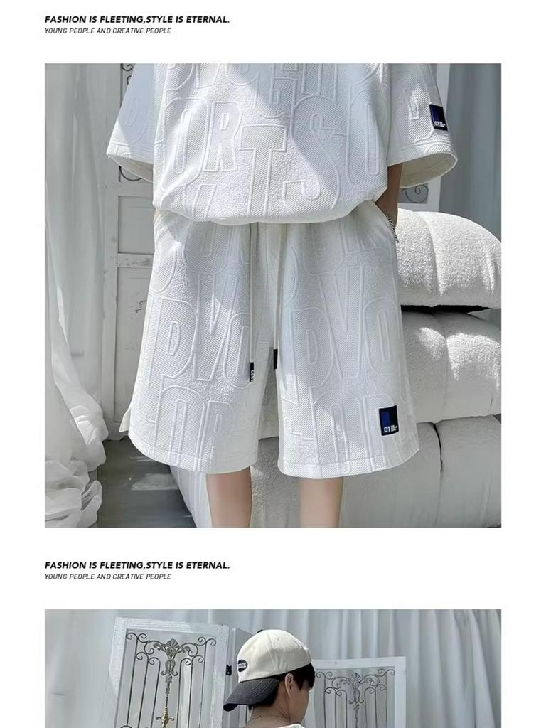 Men's Plus Size Loose Summer Casual Outfit Set - Short Sleeve & Shorts