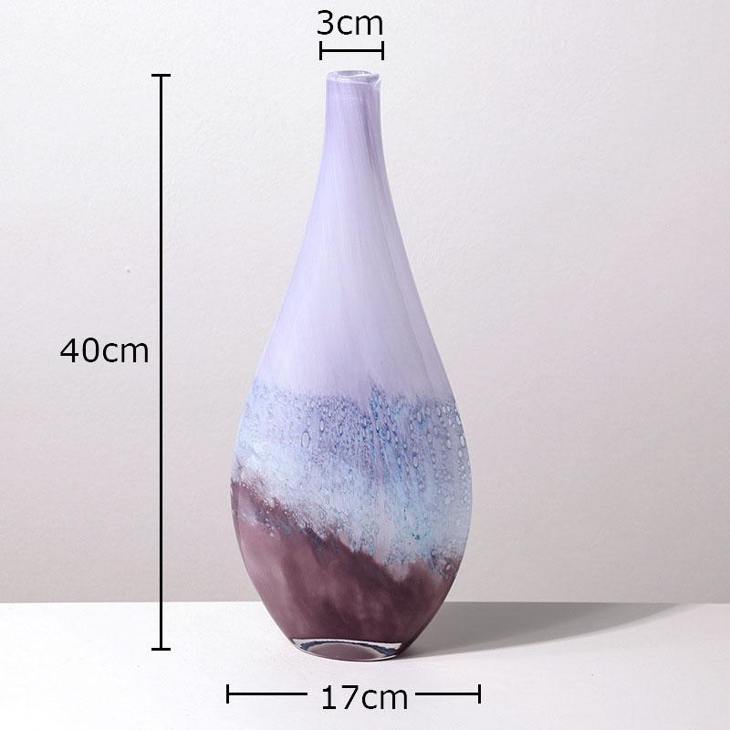 Colorful Gradient Glass Vase Potted Plant Table Decoration Artificial Flowers Floral Arrangement Vases Room Aesthetic Decor
