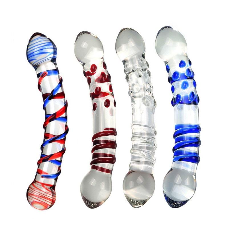 Dildo-uri din Sticlă de Cristal Dildo Realist Mărgele de Sticlă Penis Plug Anal pentru Punct G Jucării Sexuale Erotice pentru Femei Cupluri Adulți