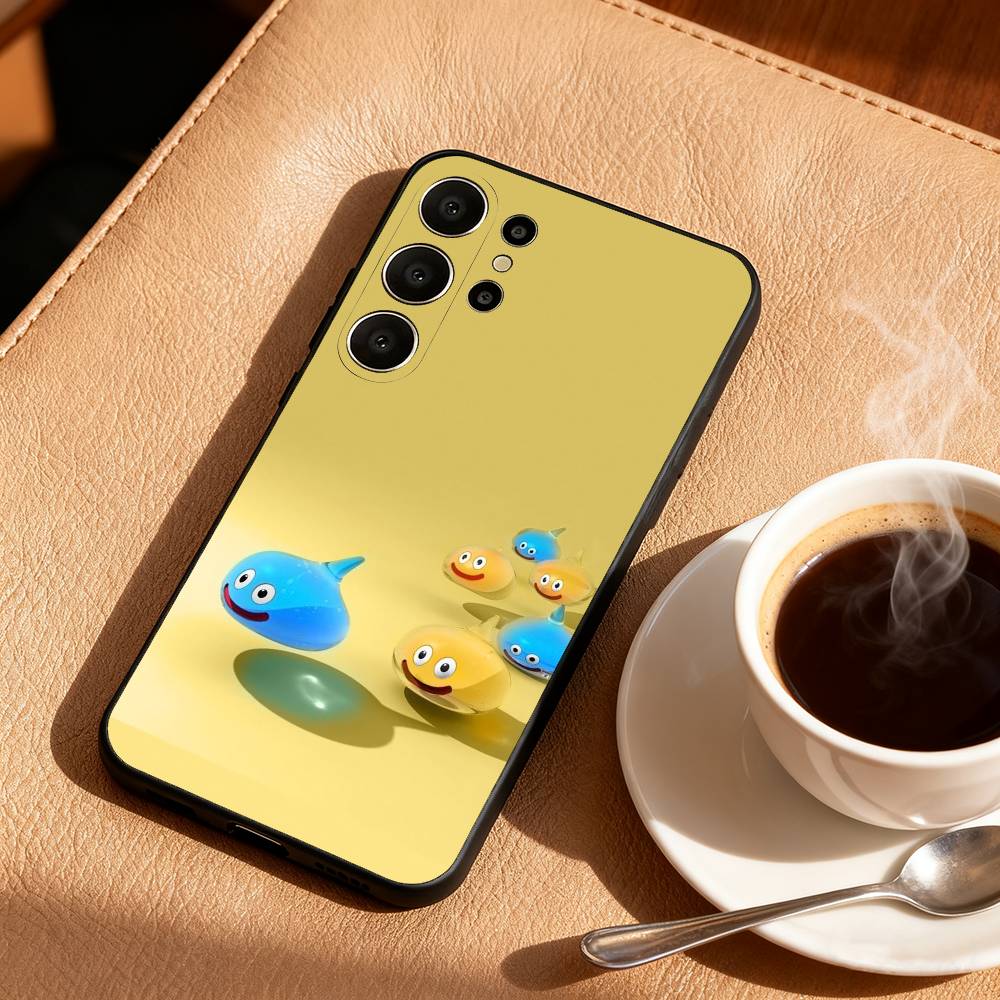 1PC Cute Bouncy D-Dragon S-slimes Phone Case For Samsung S26,S25,24,23,22,30,21,10,9,Ultra,Plus,Lite,FE Soft Black Case