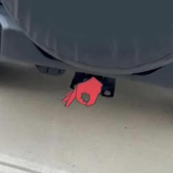 Capa de Engate de Reboque Engraçada Mão com Gesto Quadrada Capa de Poeira para Engate de Reboque Universal Tubo de Engate de Reboque de 2 Polegadas para Caminhões SUVs Carros