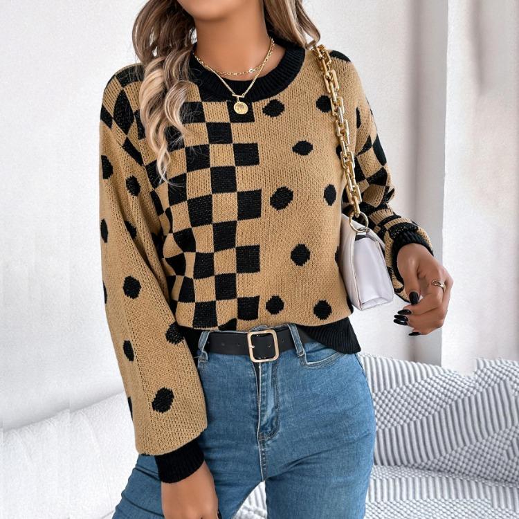 Autumn Winter Women Casual Knit Sweater Long Sleeve O Neck