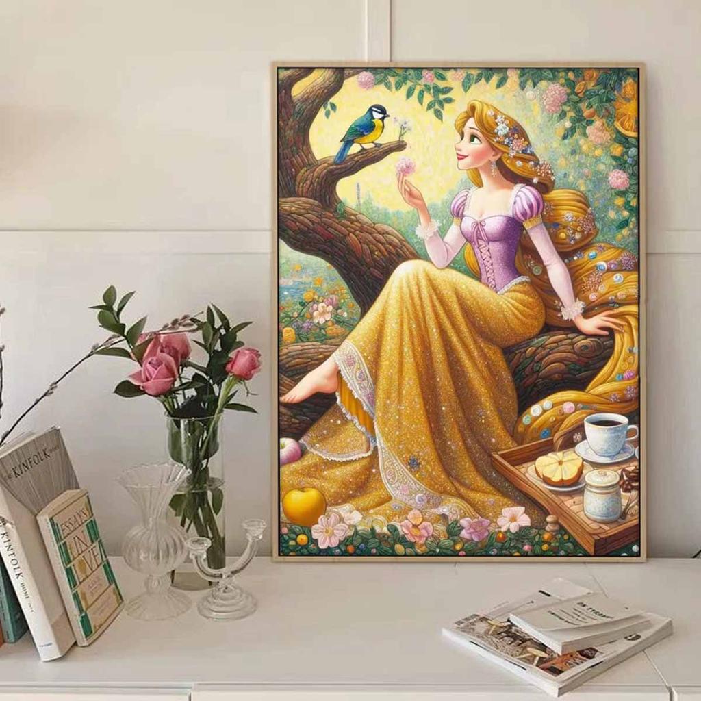 Full Round Diamond Painting Rapunzel Under The Tree Art Rhinestone Picture Mosaic DIY 5D Cross Stitch Embroidery Home Decoration