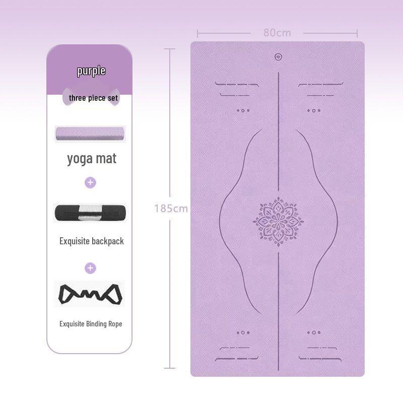 2026 Women's TPE Non-Slip Thickened Yoga Mat - Shock Absorbing & Sound Insulating