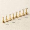 2/8PCS Stainless Steel Eearring Nose Stud Cartilage Piercing Jewelry Helix Tragus Lip Gold Color Tiny Earrings for Women 18G