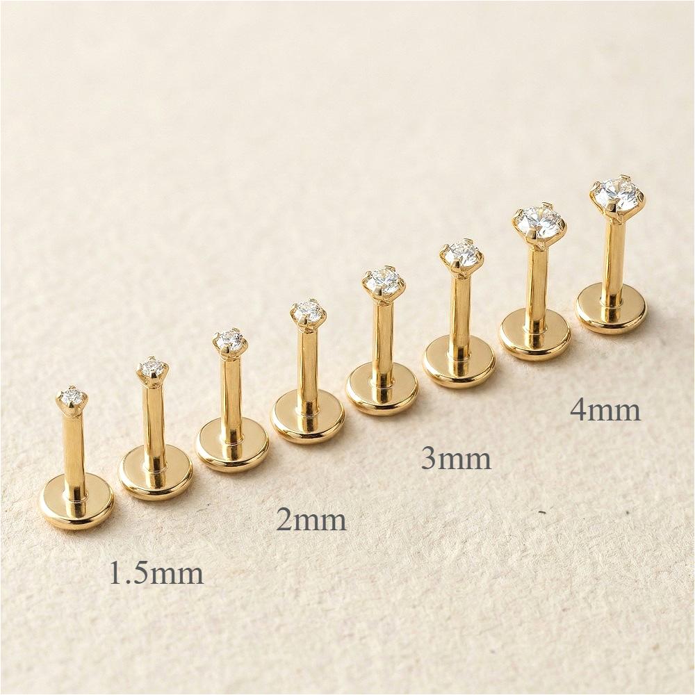 2/8PCS Stainless Steel Eearring Nose Stud Cartilage Piercing Jewelry Helix Tragus Lip Gold Color Tiny Earrings for Women 18G