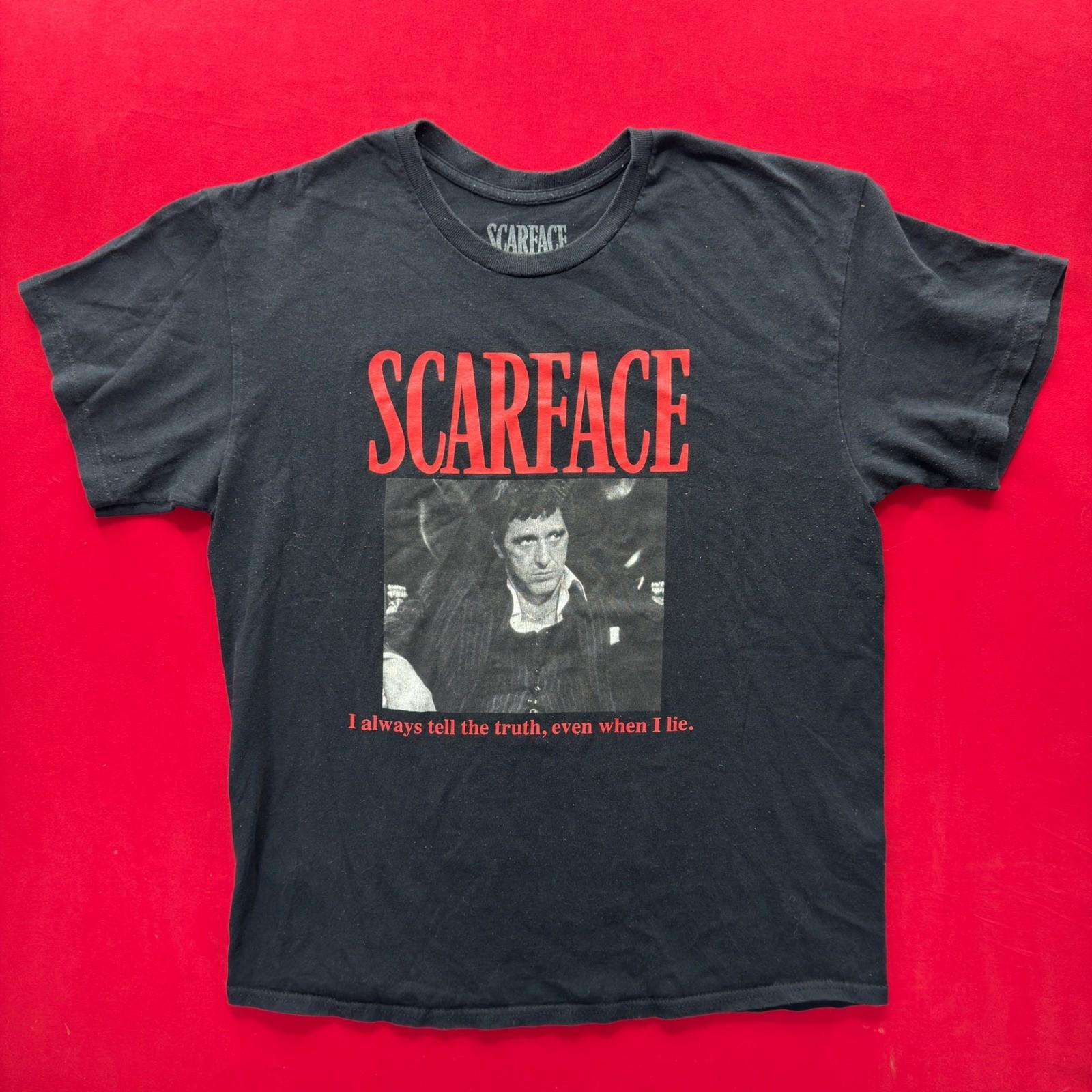 Scarface Tony Montana Graphic T-Shirt Mens Large Black Movie Quote VTG STYLE Y2K M