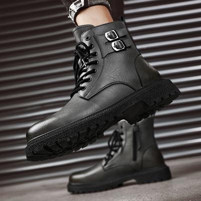 Echtes Leder Herrenstiefel High Top Motorradstiefel Hohe Qualität Herren Stiefeletten Winter Neue Freizeitschuhe Männerschuhe