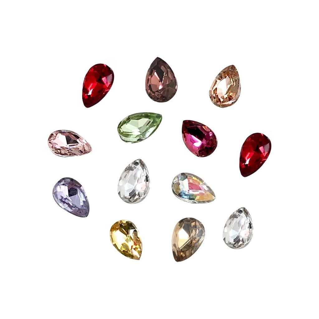 Peony Rhinestone Nail Art: Sparkling Crystal Five-Petal Flower Press-On Decorations