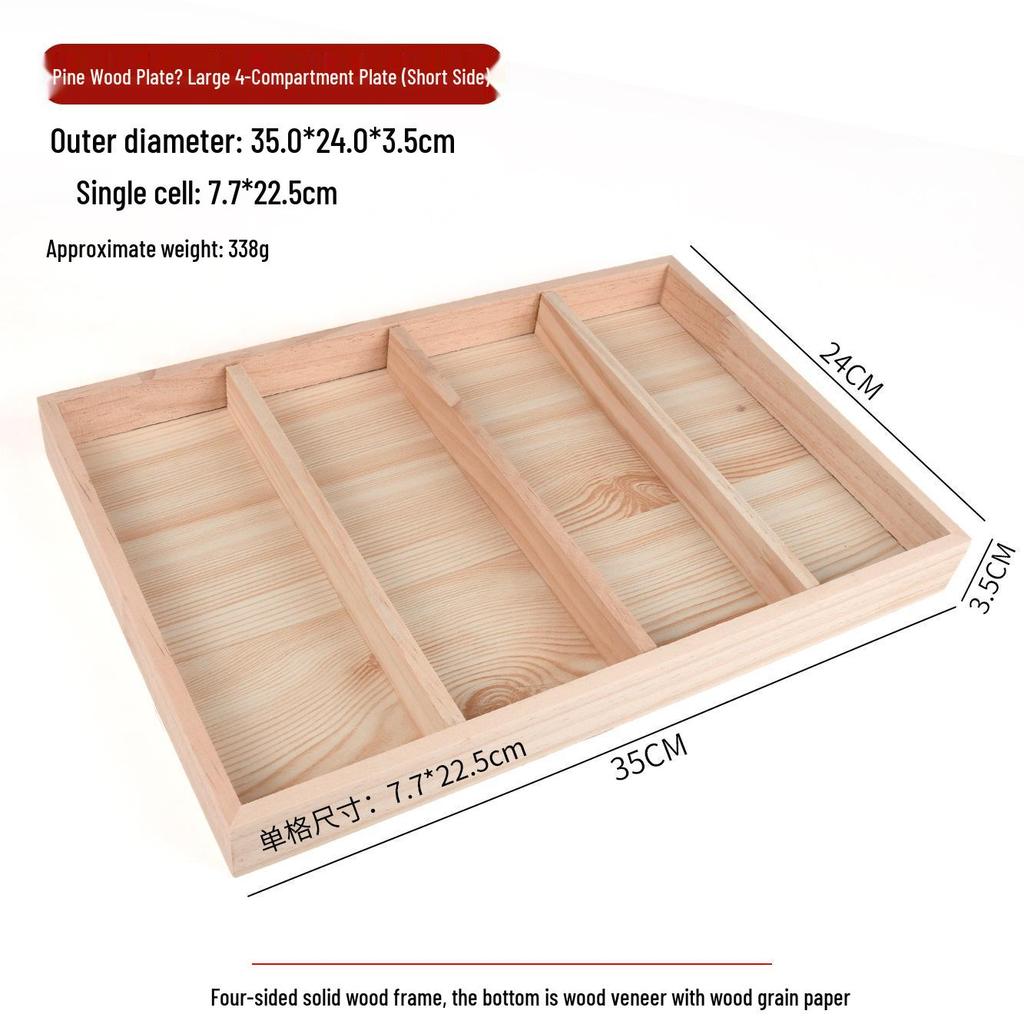 Japanese Style Solid Pine Wood Jewelry Display Tray