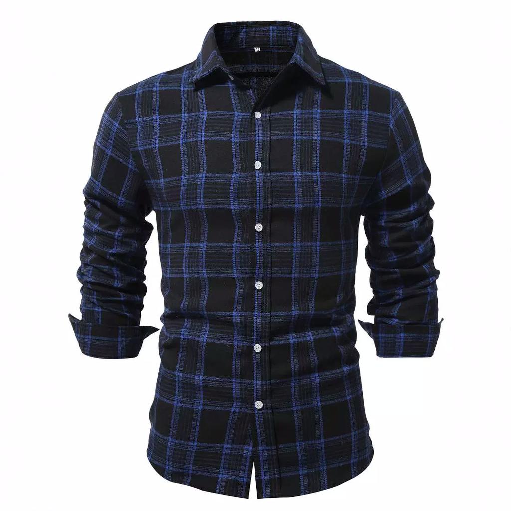 Mens Button Down Shirts Regular Fit Long Sleeve Casual Plaid Shirt