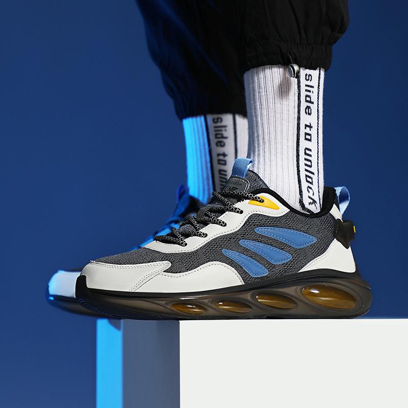 Мужская дышащая спортивная обувь для бега и фитнеса Four Seasons 44 чёрный/темно-зеленого — фото 6