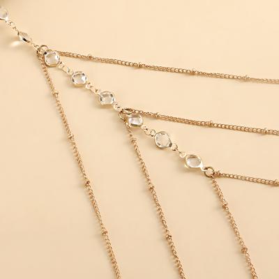 European and American Trend Rhinestone Elastic Leg Chain Women's Fashion Rhinestone Thigh Chain Simple Street Auction Chain Beach Accessories Spot