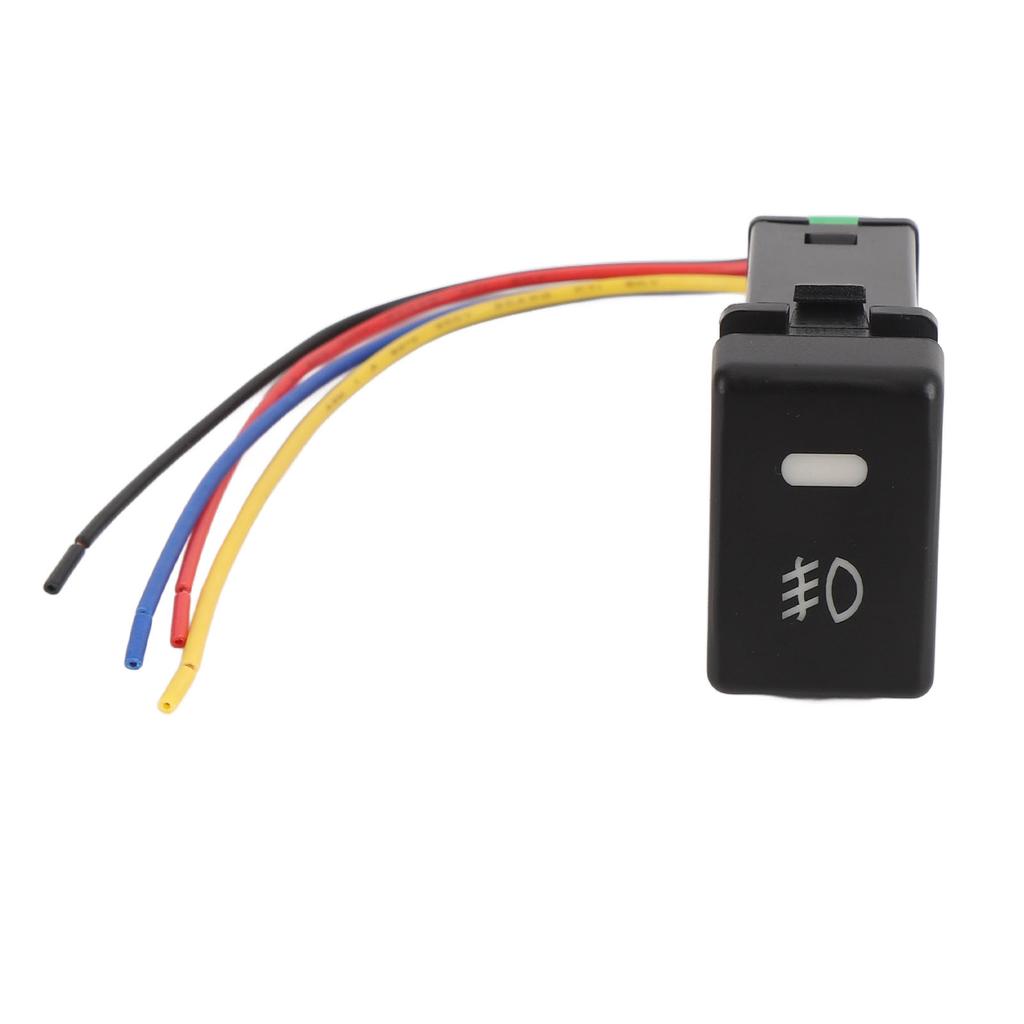4 Pole 12V Button Switch with LED Indicator Light Fog Light Push Button Switch Replacement for ISUZU MU X