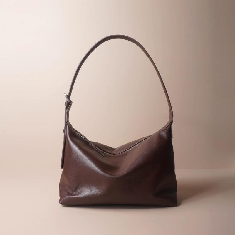 Premium Vegetable Tanned Pu Leather Hobo Bag Women'S Large Capacity Commuter Underarm Bag Tote Bag One Shoulder Crossbody Dumpling Bag
