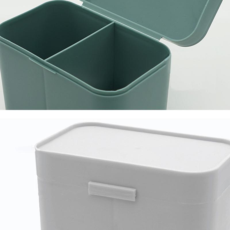 Cotton Pads Swab Nail Wipes Makeup Brushes Organizer Storage Box Holder Container Case Independent Double-Compartment