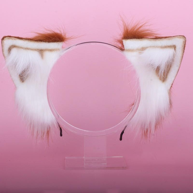 Süßes Lolita-Stirnband mit Fuchsohren und Spitzen-Schleife, Haarschmuck für Damen, Süßer Gothic-Stil