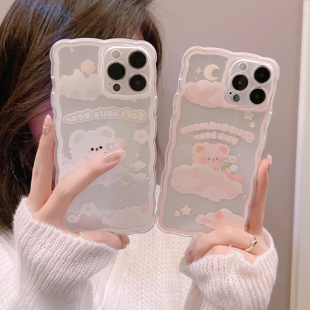 Wavy Lace IPhone 15 Mobile Phone Case 13 Apple 14 Promax Transparent 12 Protective Case 16 Suitable for 11 Soft Case