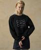 WEST GRAND BOULEVARD Sketch Oversized Crop Sweatshirt Black