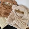 Plush Bear Ears Beanies Hat Thickened Mask Skullies Set Hooded Scarf Pullover Hat  Female/Girls