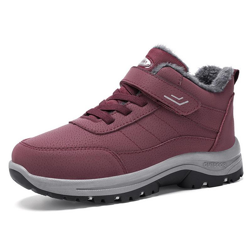 Cotton Shoes Female Couple Large Size Boots Female Velvet Thickened Cotton Boots Velcro Women's Boots Warm Snow Boots