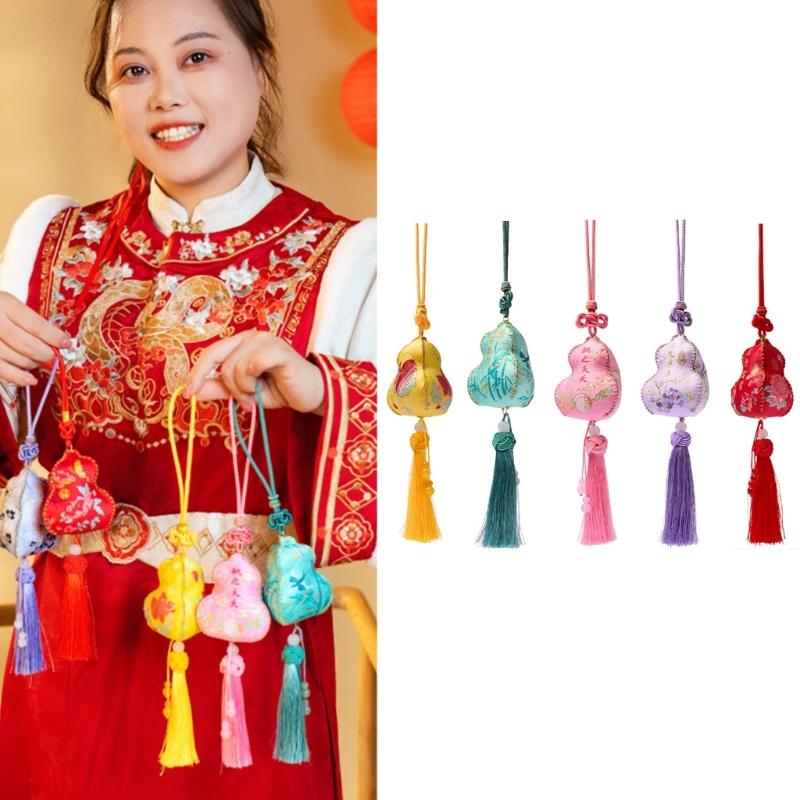 Cotton Gourd Embroidery Sachet Craft Set Easy Handmade Cultural Activity For Family Fun