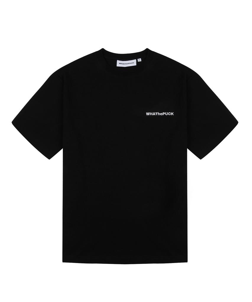 WHATHEPUCK W Logo Embroidered Patch T-Shirt Black