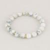 Elegant Semi-Precious Stone Beaded Bracelet - Light Luxury, High-End, Versatile Elastic Round Beads for Couples