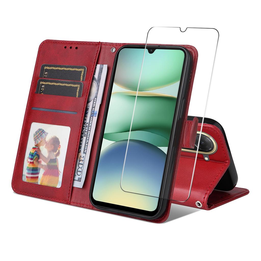 For Xiaomi Redmi A5 4G (171.7*77.8*8.3mm) PU Leather Wallet Case ENKAY HAT PRINCE Phone Stand Cover with Tempered Glass