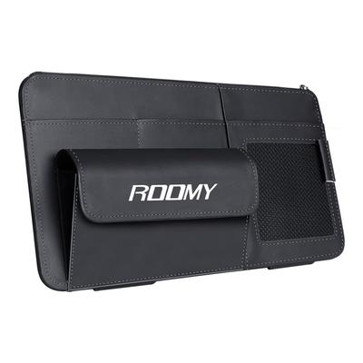 Fumezu Car Sun Visor ROOMY Car Storage Leather Car Storage Easy Holds Parking Small Black Pocket, Bag, Multi-Function Pocket, Holder, Installation,