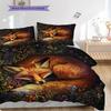 Fuchs-Muster Bettwäsche Steppdecke Set Bettbezug Kissenbezug Heimdekoration Geburtstagsgeschenk (1 Bettbezug + 2 Kissenbezüge, ohne Füllung)