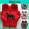 Adorable Women's Cute Horse Gloves Crafted From Soft Knitted Material For Winter Warmth