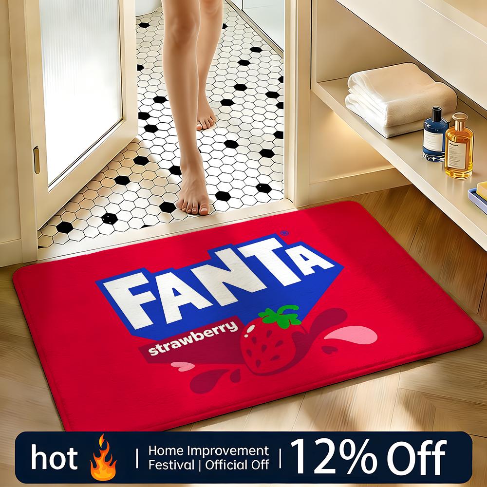 Soft Absorbent Non-Slip Rug Brand logo fanta Floor Mat Home Decor Doormat Bedroom Floor Mat Shower Carpet
