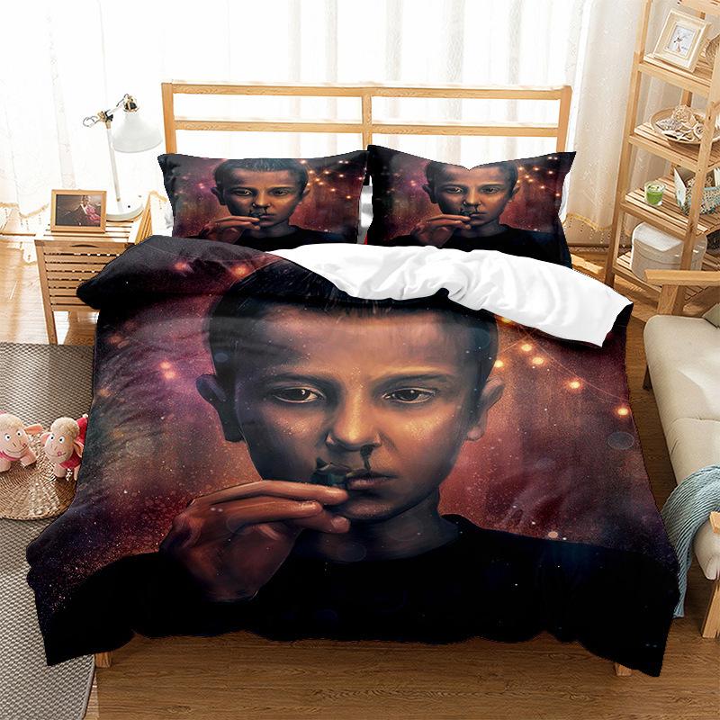 Three-Piece Home Textile Quilt Cover Four-Piece Stranger Things 3D Digital Printing Quilt Cover Pillowcase Bedding