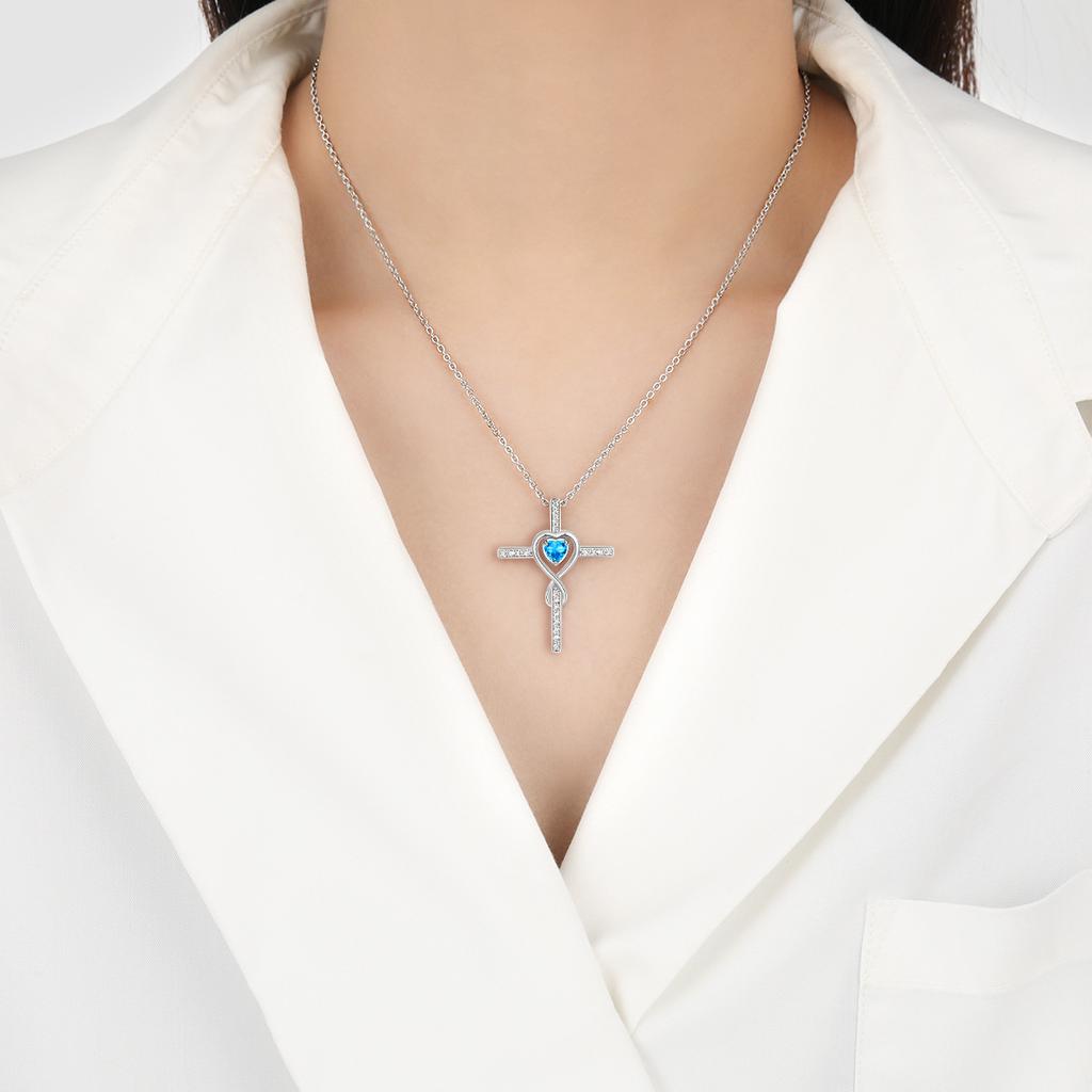 New Star Stone Pendant Fashion Love Infinite Love Cross Necklace