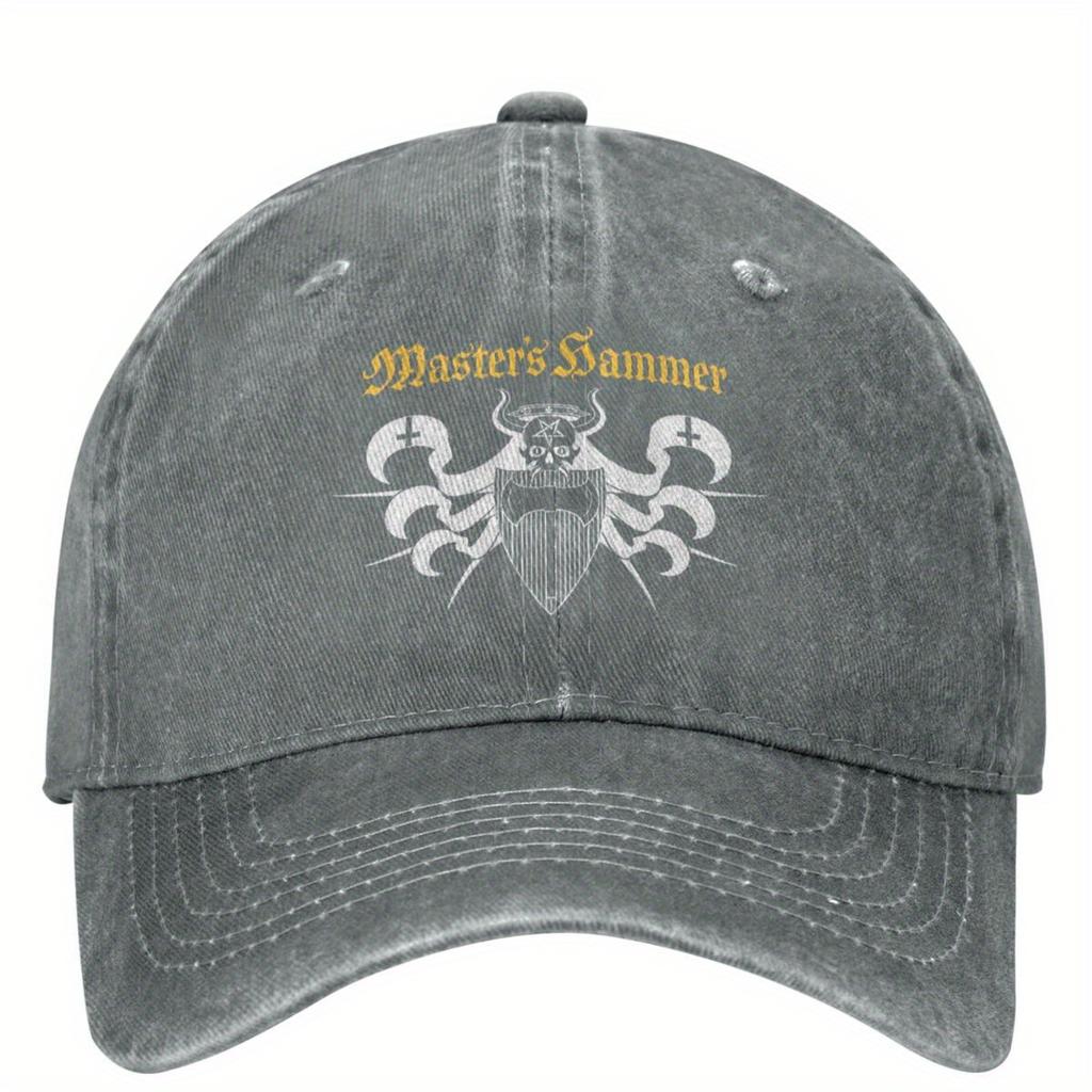 NEW Masters Hammer Ritual Black Metal Baseball Cap YK Hip Hop Dad Hat with Intricate Graphic Design Lightweight Breathable