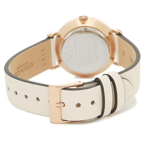Coach Women's Perry Watch, 28mm, Quartz, Silver/White, Leather, 14503796