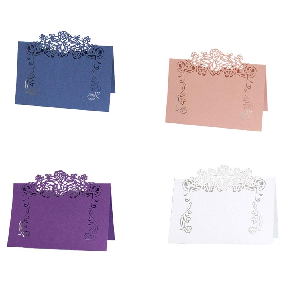 50Pcs Vintage Paper Seat Name Cards European Style Wedding Party Table Place Card for Banquets Feasts Events Paper Place Card