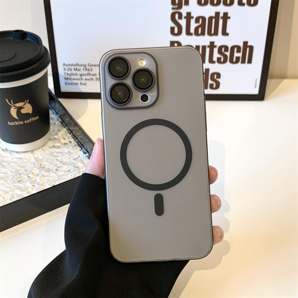Luxury Matte Ultra-Thin for Magsafe Magnetic Case For iPhone 16 15 14 13 12 11 Pro Max Plus PC Translucent Wireless Charge Cover
