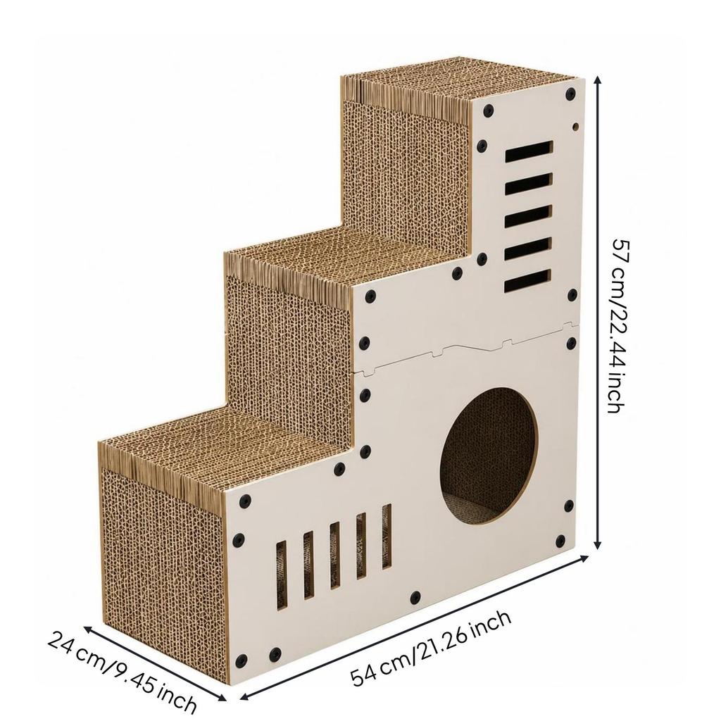 Cardboard Cat House Multi-Level Condo Replaceable for Cats