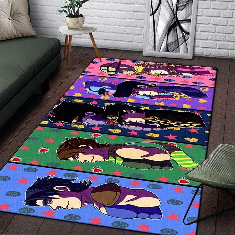 Jojo Anime Beautiful Painting Carpet for Living Room Large Area Rug Black Soft Carpet Home Decoration Mats Boho Rugs Picnic