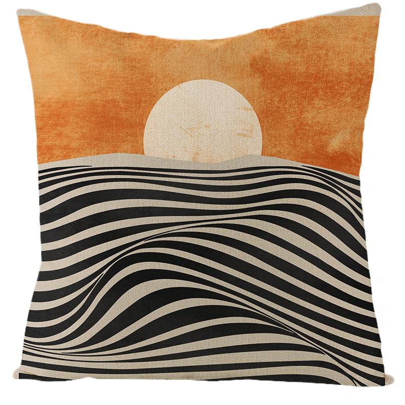 Severský Abstraktní Geometrický Lněný Povlak na Polštář Domácí Měkký Nábytek Polštář Kryt