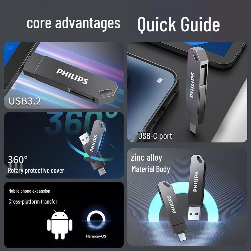 Philips USB 3.2 Type-C Dual Interface High-Speed Flash Drive