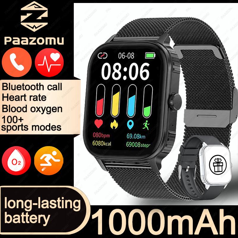 2.04-inch Ultra Smart Watch For Men Women 1000mAh High Capacity Battery Outdoor Sports Fitness Health Monitoring Smartwatch