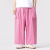 Retro Men's Wide Leg Pants Summer Plus Size Solid Color Pants