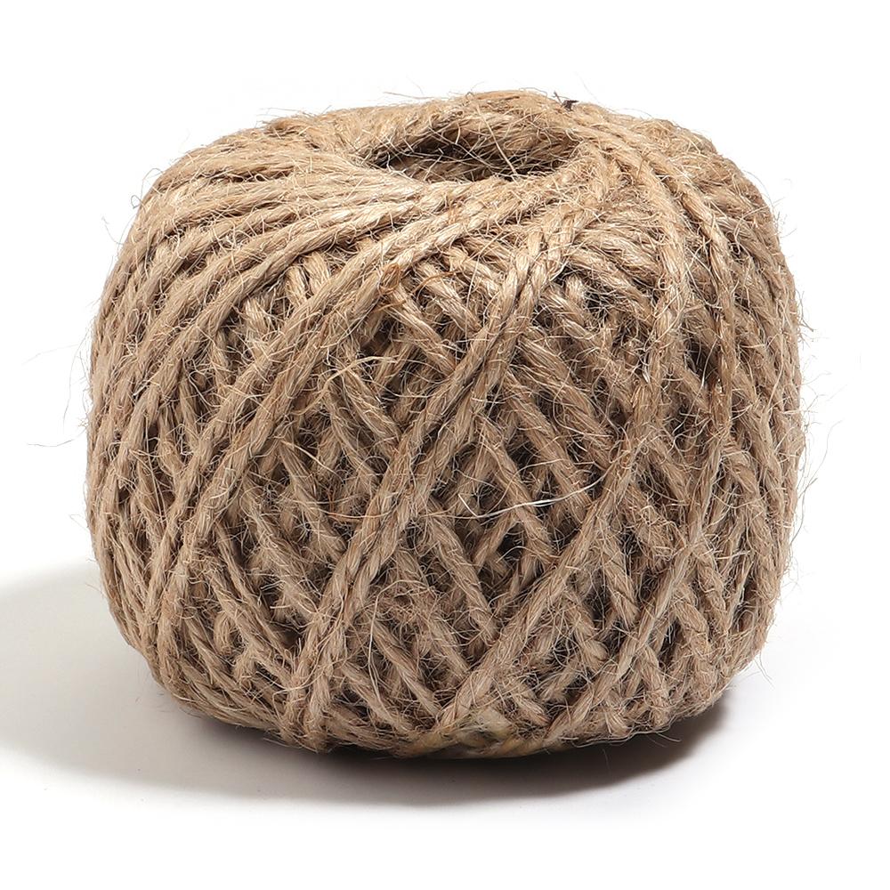 

50M/Roll Natural Jute Rope String Ribbon Crafts DIY Hemp Cord Twine Thread Wedding Christmas Home Party Decoration Gift Packing