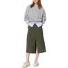 Solid Color Straight Maxi Casual Skirt Women Skirts Dark-Green 470907-58
