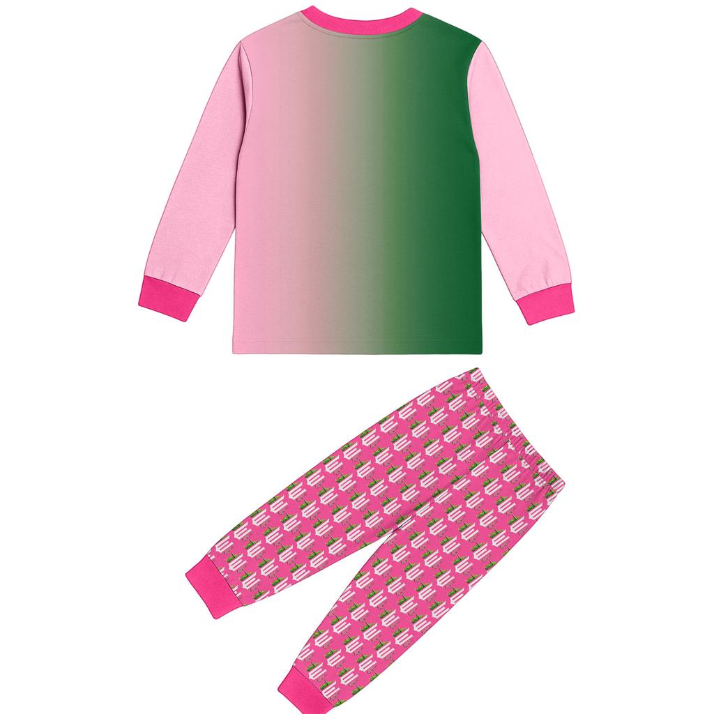 Children's Fashion Suit Skirt Round Neck Long Sleeve Top Pants