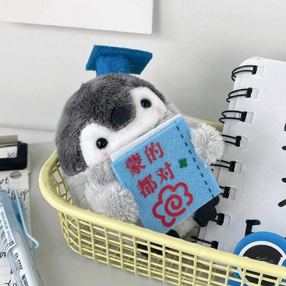 

Tourist Hat Penguin Keychain Cute Cartoon Animal Stuffed Toy Soft Keychain Keyrings Decoration Style C