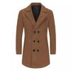 Abrigo de Lana para Hombre de Invierno, Moda de Doble Botonadura con Solapa, Abrigo de Lana de Algodón de Longitud Media
